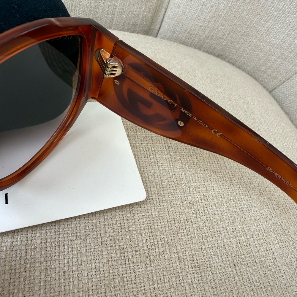 Acetate Oversized Interlocking GG0151S Sunglasses Tortoise Like New - Picture 7 of 16